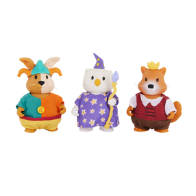 Kujukeste komplekt Lil Woodzeez Famileez Royal Friends WZ6844Z, 3 tk, pruun v./roheline v./oranž v.