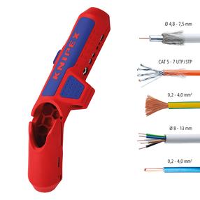 Стриппер для круглого кабеля Knipex 16 95 01 SB ErgoStrip® 135 mm, 20 см, пластик/металл