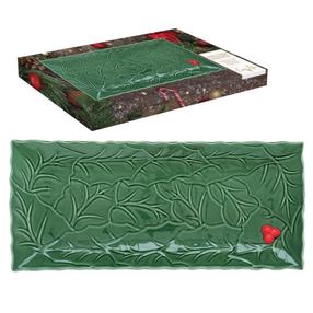 Тарелка серверивочная Easy Life Holly & Berries, 37 см x 16.5 см, зеленый цв.