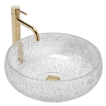 Vonios praustuvas Rea Ice Cristal, stiklas, 42 cm x 42 cm x 16 cm, skaidri sp.