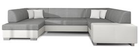 Kampinė sofa Havana Sawana 21, Soft 17, balta sp./šviesiai pilka sp., kairinė, 320 x 207 cm x 73 cm