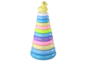 Izglītojoša piramīda, pīle Lean Toys, 39 cm, daudzkrāsaina, 12 gab.