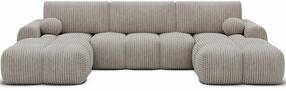 Kampinė sofa Vianetto Velour, balta sp., 177 x 319 cm x 95 cm