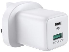 Зарядное устройство для телефона Joyroom L-QP303, USB/USB Type-C, белый цв., 30 Вт