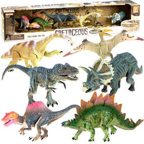 Figūriņu komplekts, dinozaurs Cretaceous, 6 gab., daudzkrāsaina