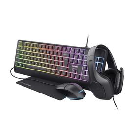 Vadu tastatūras un peles komplekts Trust GXT 792 QUADROX 25155, EN, melna krās.