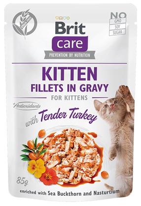 Mitrā kaķu barība Brit Care Kitten Tender Turkey, vistas gaļa/tītara gaļa, 0.085 kg