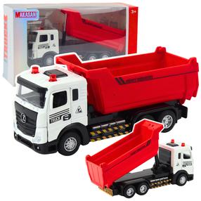  Rotaļu pašizgāzējs Lean Toys Engineering, balta krās./sarkana krās.