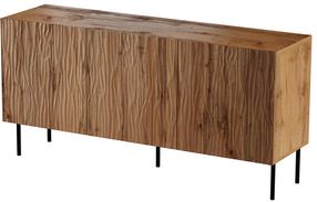 Komoda Cama Meble Jungle KOM152WO, ąžuolo sp./juoda sp., 74.5 cm x 40.5 cm x 152 cm