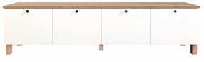 Televizoriaus spintelė Kalune Design Nord ND7-SW, ąžuolo sp./ruda sp., 34.1 cm x 180 cm x 45.6 cm