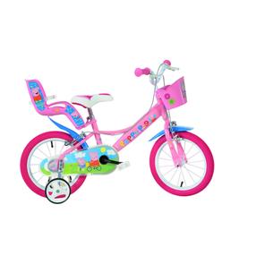 Vaikiškas dviratukas su papildomais ratukais, vaikų Dino Bikes Peppa Pig 164R-PGS, mėlyna sp./chromo sp., 16"