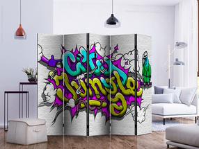 Širma Artgeist City Jungle - Graffiti II Paraventtc1640, įvairių spalvų, 225 cm x 172 cm