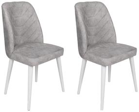 Kėdžių rinkinys Kalune Design Dallas 584 974NMB1664, matinė, balta sp./pilka sp., 49 cm x 50 cm x 90 cm, 2 vnt.