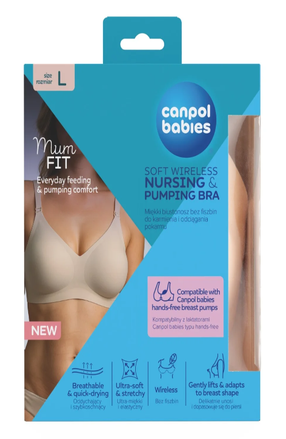 Бюстгальтер для кормящей мамы Canpol Babies Mum Fit, бежевый цв., -, L
