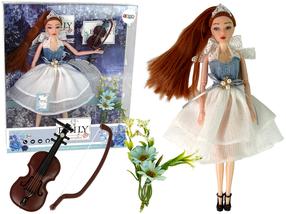 Nukk aksessuaaridega Lean Toys Emily viiuliga, 30 cm, Mitmevärviline