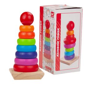 Развивающая игра, пазл Pyramid Rainbow Tower, 19 см, многоцветный, 9 шт.