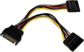 Kabelis StarTech 6in SATA Power Y Splitter Cable Adapter - M/F PYO2SATA SATA Power Male, 2 x SATA Power Female, 0.15 m, juoda sp.