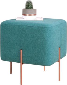 Pufas Hanah Home Copper 57, šviesiai žalia sp./vario sp., 40 cm x 40 cm x 42 cm