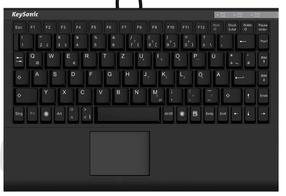 Vadu datora tastatūra KeySonic Mini Keyboard Smart-Touchpad ACK-540 U+, EN, melna krās.