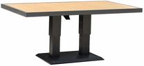 Valgomojo stalas Home4you Parker, pilka sp., 150 cm x 90 cm x 52 - 75 cm