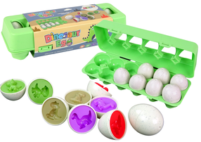 Vormi sorteerija, komplekt, dinosaurus Lean Toys Egg, mitmevärviline, 12 tk