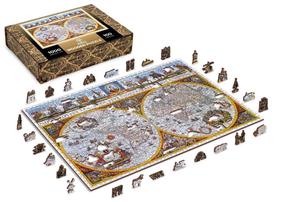 Деревянный пазл Wooden City Map of Nova Terrarum, 37.5 см x 25.4 см, 505 шт., многоцветный