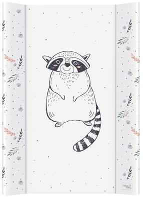 Vystymo lentos užvalkalas Ceba Baby Short Raccoon Hard, 70 cm x 50 cm, balta sp.