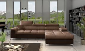 Stūra dīvāns Ricardo Monolith 09, Monolith 29, gaiši brūna krās./tumši brūna krās., labais, 205 x 280 cm x 90 cm