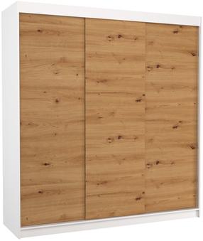 Skapis ADRK Megan, ozola krās./balts krās., 58 cm x 200 cm x 215 cm