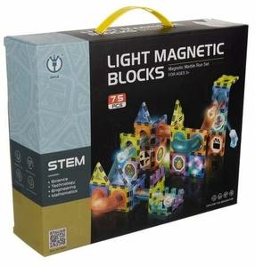 Magnētiskais konstruktors Kruzzel Stem Light 22684, 75 gab., daudzkrāsaina