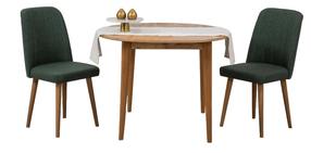 Valgomojo komplektas Kalune Design Vina 1070, žalia sp./pušies sp.