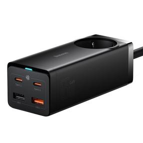 Telefona lādētājs Baseus GaN3 Pro Desktop Powerstrip, 2 x USB/2 x USB Type C, 150 cm, melna krās., 65 W