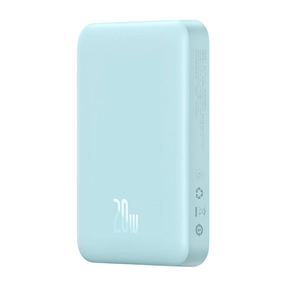 Lādētājs-akumulators (Power bank) Baseus Magnetic Mini 20W MagSafe, 10000 mAh, 5 - 15 W, zila krās.