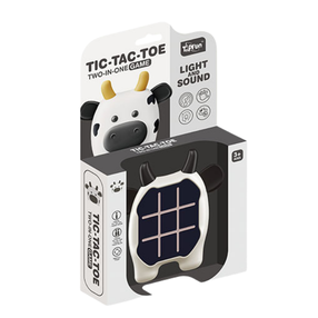 Elektroninis žaidimas karvė Lean Toys Tic Tac Toe, 12 cm, balta sp./juoda sp.
