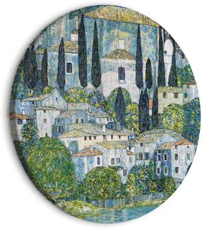 Apvali reprodukcija ant drobės Artgeist Church in Cassone, Gustav Klimt - German Architecture by the River, 80 cm x 80 cm