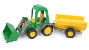 Игрушечный трактор Wader Farmer Tractor With Trailer 35223, желтый цв./зеленый цв.