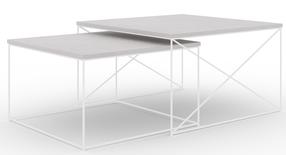 Kavos staliukų komplektas ADRK Licco 2in1, balta sp./pilka sp., 65 - 75 cm, 2 vnt.