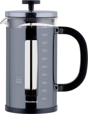 Kavinukas French Press Klausberg KB-7701, 1 l, skaidri sp./juoda sp./grafito sp.