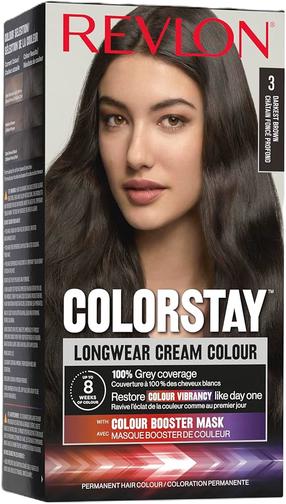 Plaukų dažai Revlon Color Stay, 03 Darkest Brown, 165 ml