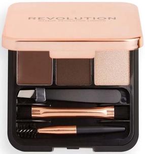 Uzacu ēnas Makeup Revolution London Brow Sculpt Kit, 2.2 g dark brown