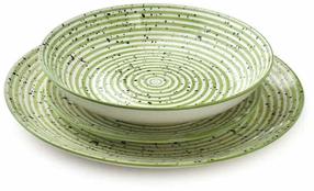 Taldrikute komplekt prae/supi/magustoidu AffekDesign Stripes, Ø 27 cm, roheline v.