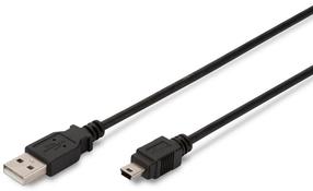Laidas Assmann AK-300108-018-S USB 2.0 male, Mini USB, 1.8 m, juoda sp.