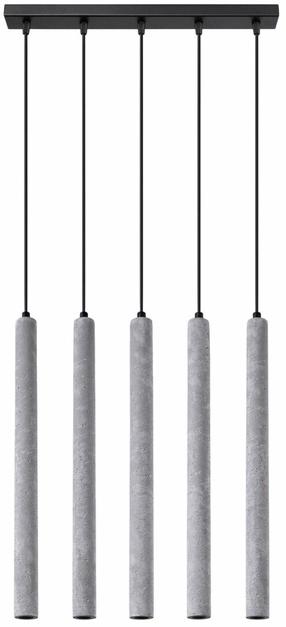 Lampa griesti Sollux Pastelo, G9, 5 x 8 W, pelēka krās. / melna krās.