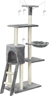 Kačių draskyklė Funfit, 36 cm x 97 cm x 135 cm, pilka sp.