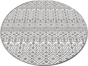 Vonios grindų kilimėlis Foutastic Order 359CHL4567, balta sp./pilka sp., 120 cm x 120 cm, Ø 120 cm