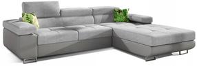 Kampinė sofa Armando Soro 83, Soft 29, pilka sp., dešininė, 280 x 205 cm x 90 cm