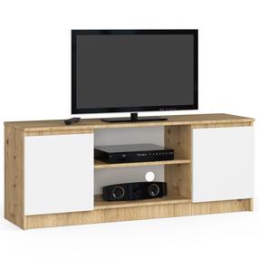TV staliukas Akord RTV K140, ąžuolo sp./balta sp., 40 cm x 140 cm x 55 cm