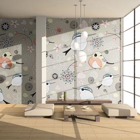 Fototapetas Artgeist Natural Pattern With Birds FTNT1263, 270 cm x 270 cm