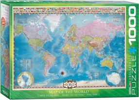 Dėlionė Eurographics World Map With Flags, 49 cm x 66 cm, 1000 vnt., įvairių spalvų