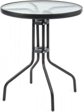 Lauko stalas Mirpol Jupiter, juoda sp., 60 cm x 60 cm x 70 cm